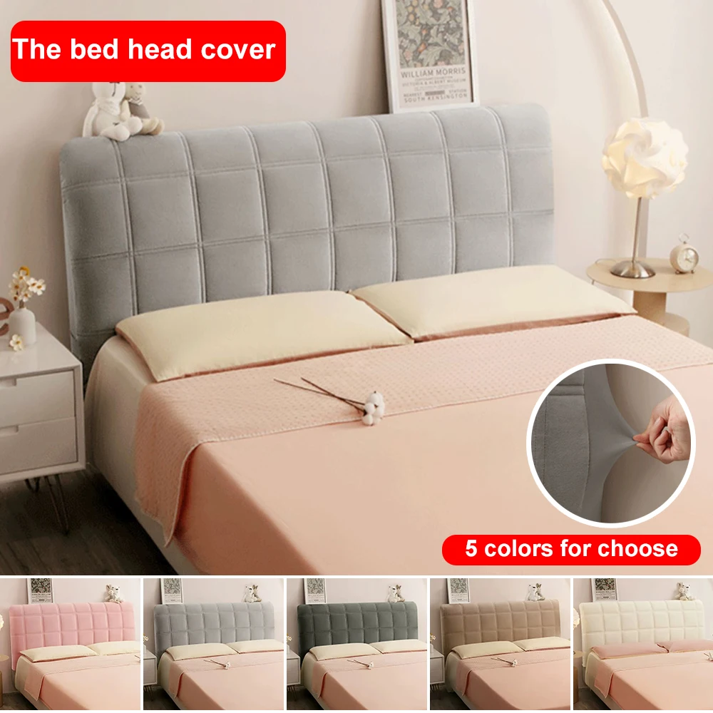Solid Color Bed Head Cover Scandinavian Style Bed Retrofit Stretch Soft Thick And Thin Backrest