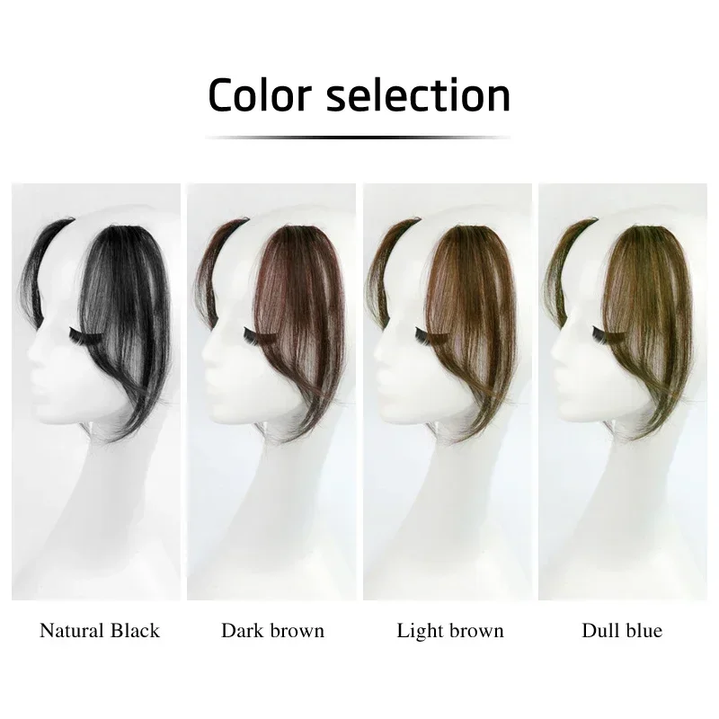 Seamless Natural Invisible Bangs Wig Female Figure-eight Bangs Human Hair on Both Sides Wig Patch Traceless 2Pcs human hair bangs