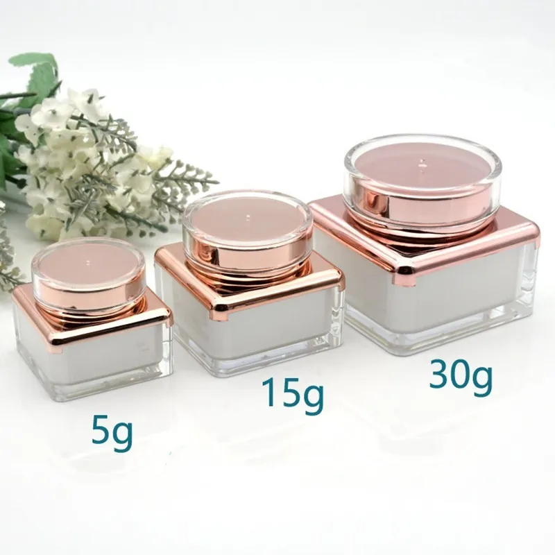 

10-50pcs Empty 5-30g Acrylic Cream Jar Facial Mask Bottle Skincare Cosmetic Bottles Eye/Face Cream Container Makeup Refillable
