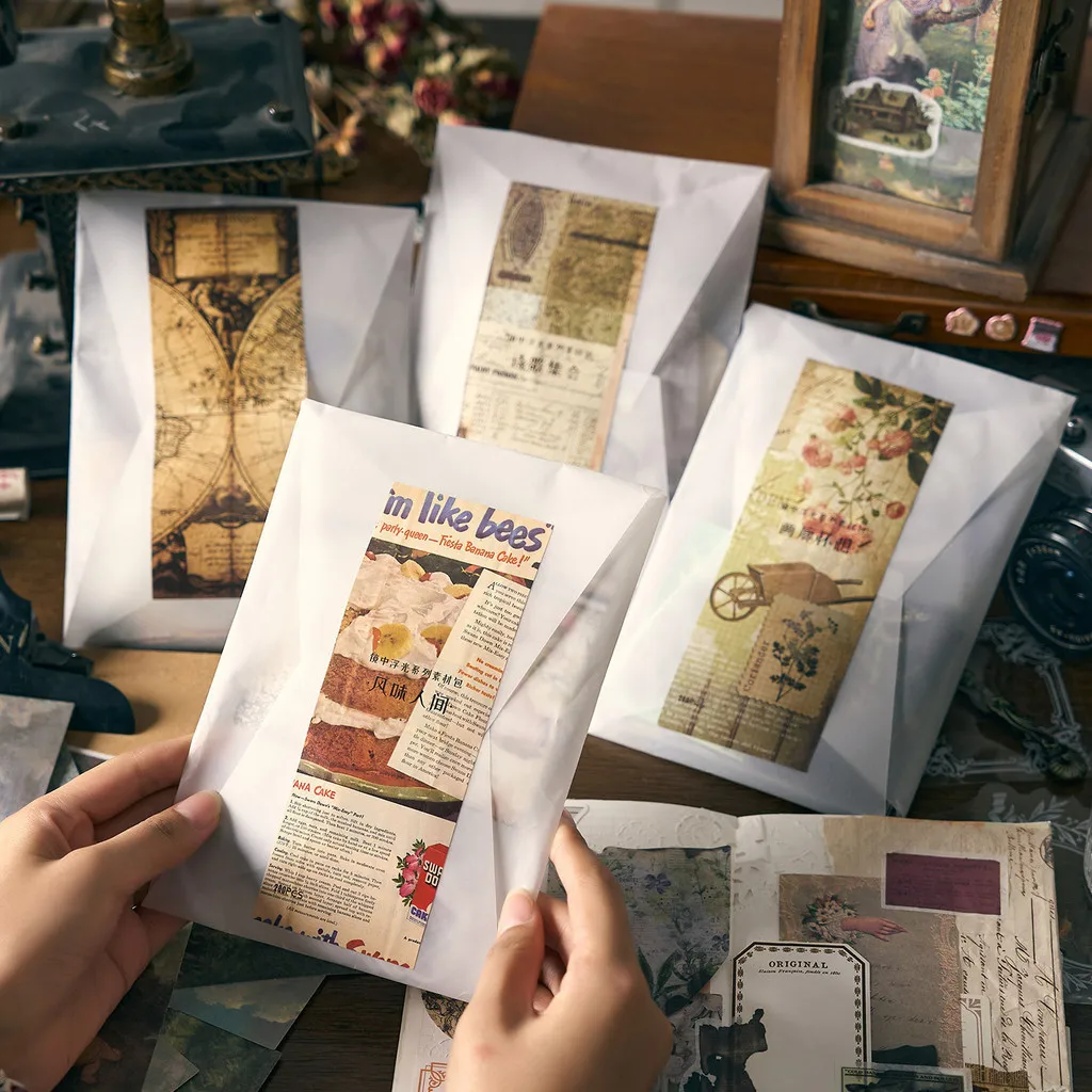 200pcs/pack Vintage Art Material Paper DIY Scrapbooking Collage Junk Journal Supplies Aesthetics Stationery Planner Decor Paper