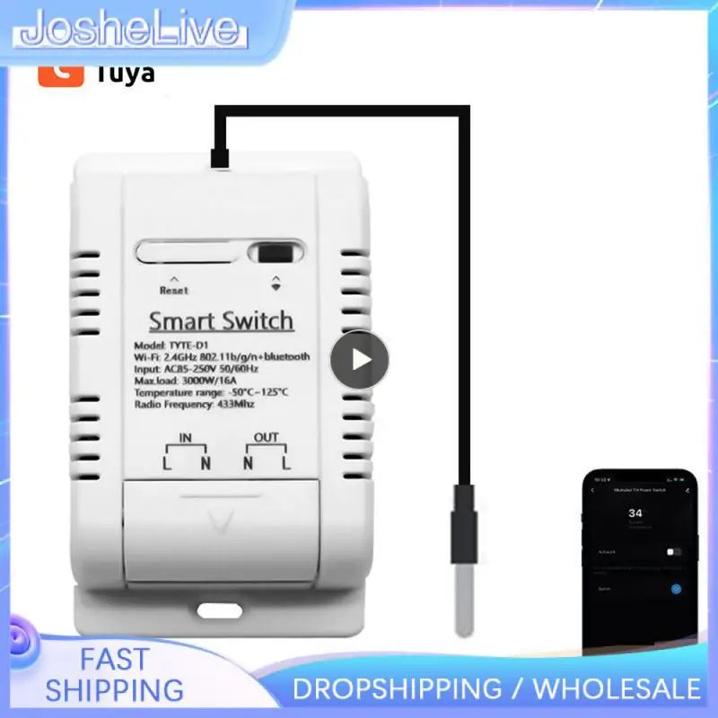 

/Tuya WiFi Smart Temperature Switch 16A 3000W with Energy Consumption Monitoring Thermostat For Alexa Home