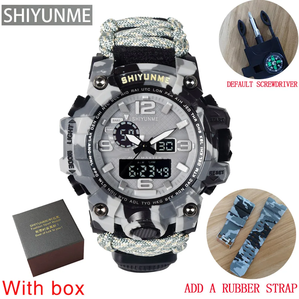 Men Camouflage Military Sports Digital Watches Compass Outdoor Survival Multi-function Waterproof Men's Watch Relogio Masculino 