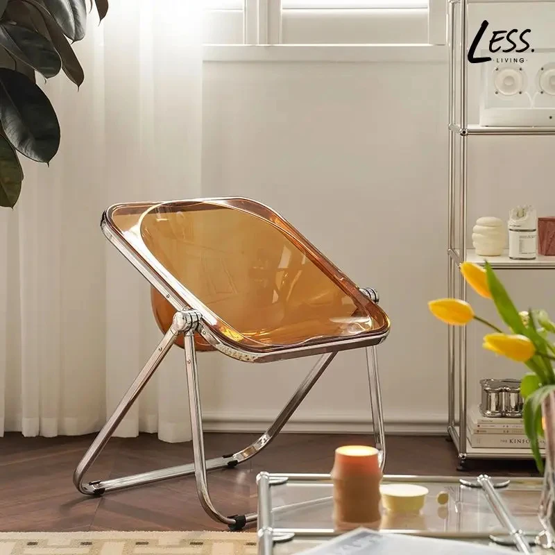 Korean minimalist creative style folding chair acrylic chair coffee shop restaurant living room leisure YX630TB