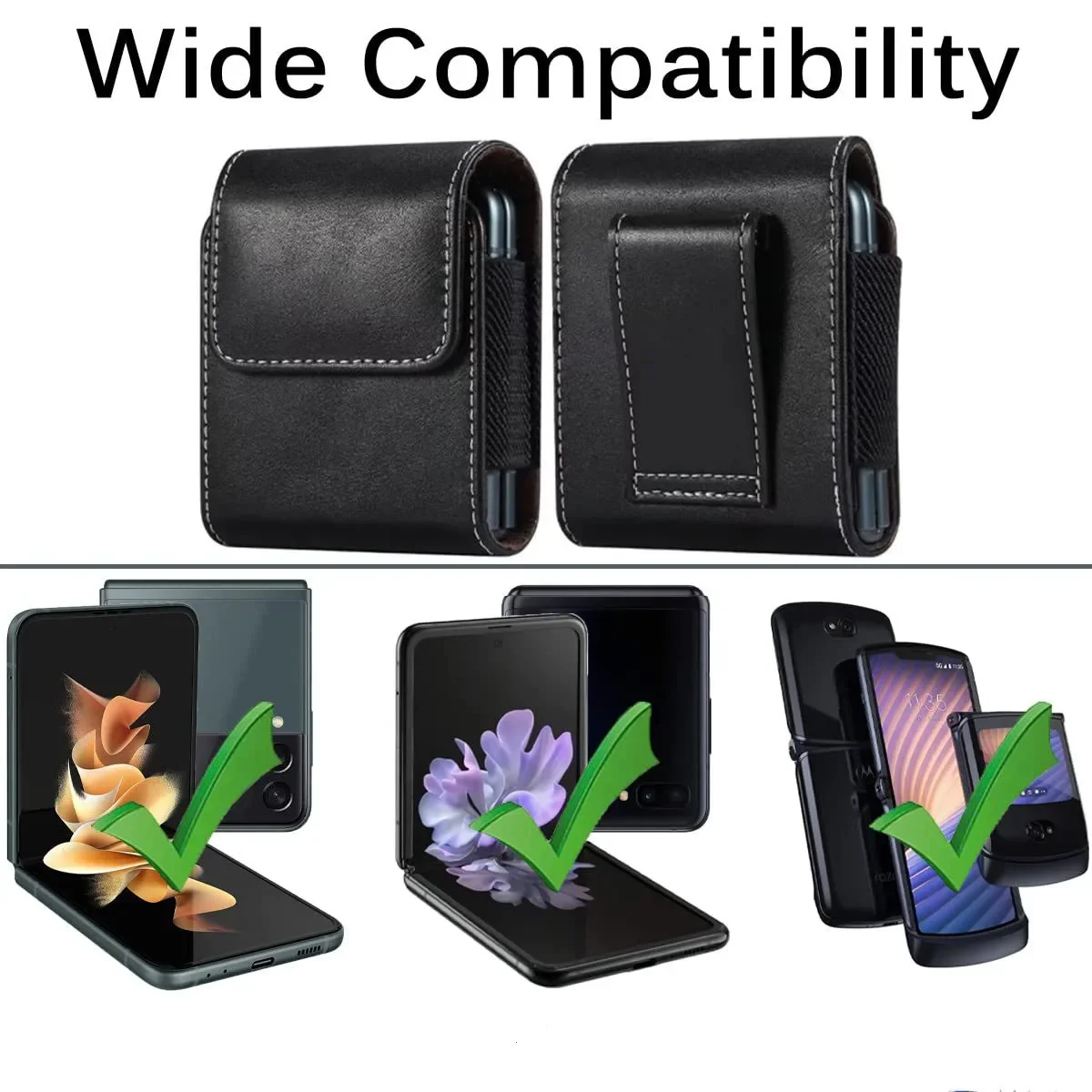 Leather Belt Clip Phone Case - Sleek Flip Design Protection Cover