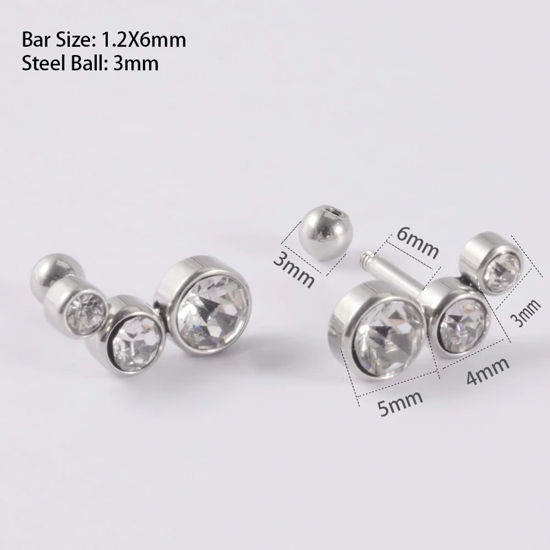 Cartilage Helix Tragus Ear Piercing 1PC Punk Rock Ear Nail Piercing Accessories Stud Earrings Body Jewelry Accessories