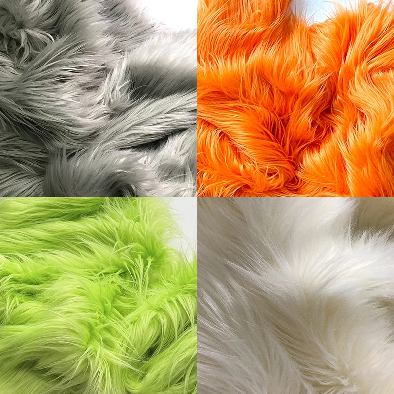 1pc New Plush Artificial Fur Fabric Patch Square Long Hair Plush Furry Hair Fabric Sewing Chair Cover Craft Hat Cushion Mat
