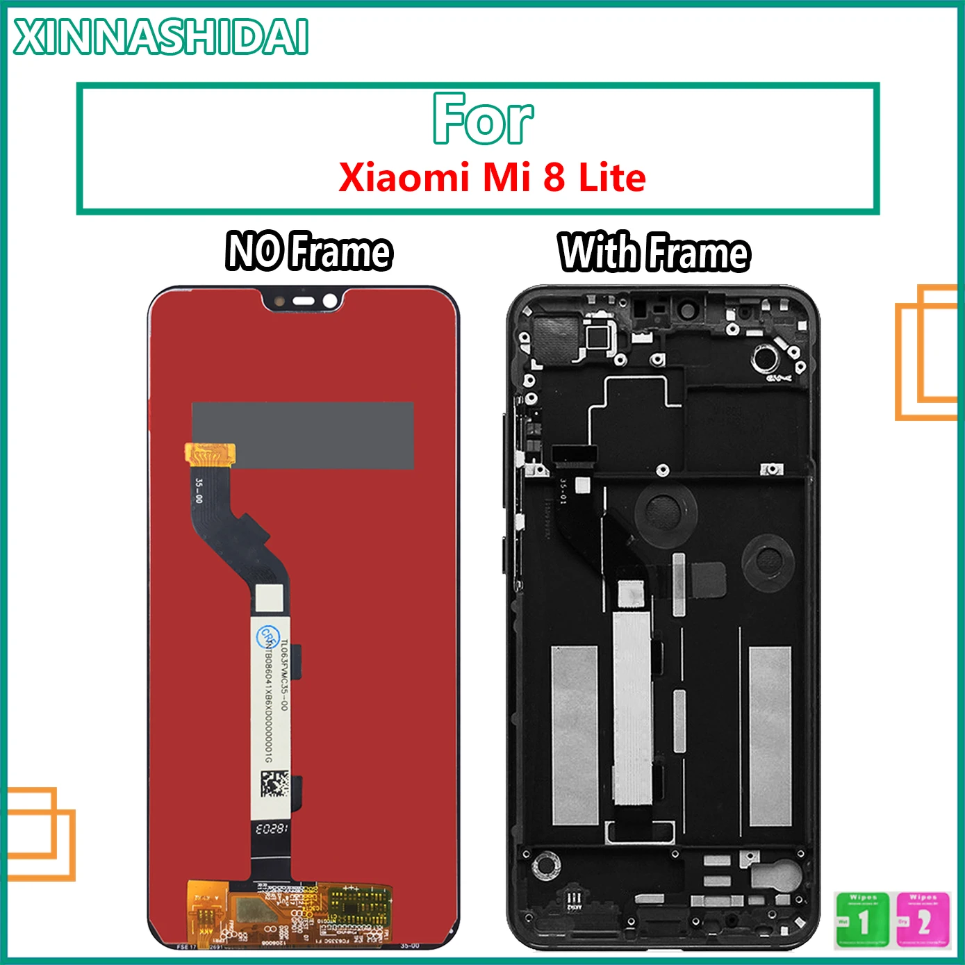 ЖК-дисплей 6,26 дюйма для Xiaomi Mi 8 Lite, ЖК-дисплей, сенсорный экран,  дигитайзер в сборе, Замена для Xiaomi Mi8 Lite Mi 8X LCD | AliExpress