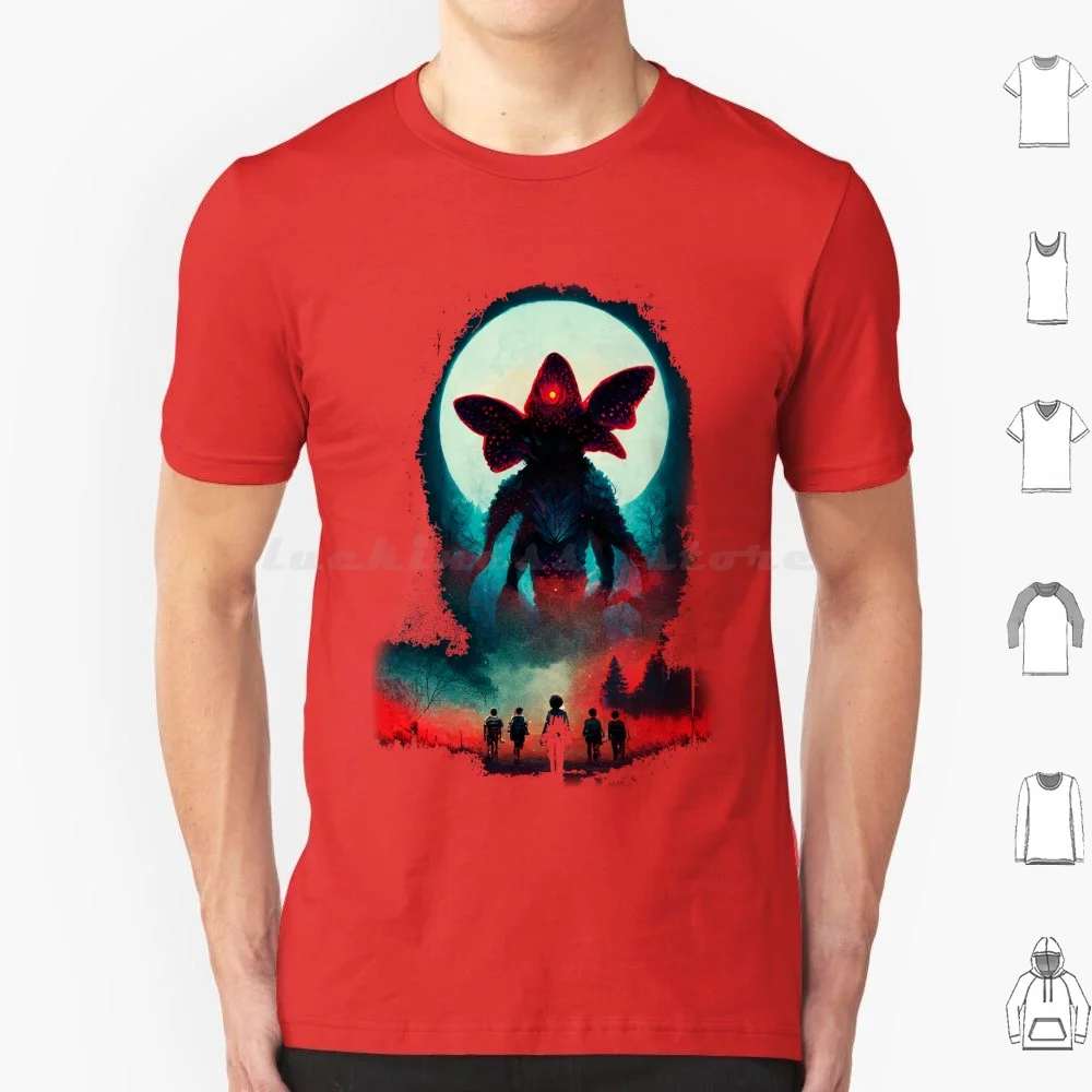 thumbnail image 1 of (Demogorgon) Camiseta 6xl Algodón Cool Tee Things Stranger Will Byers Mike Eleven Lucas Dustin 80s Hawkins Netflix 1980s 11, 1 of 5