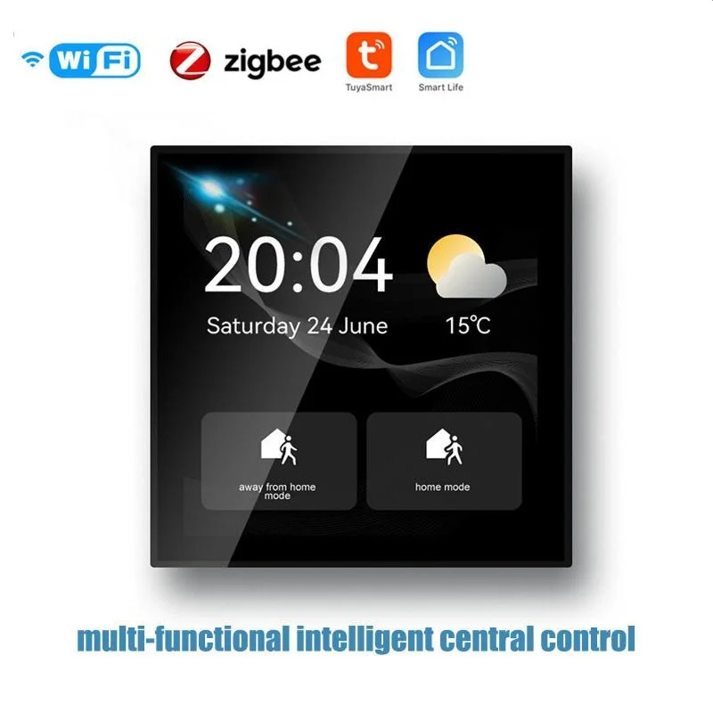 

Multi-functional Tuya Touch Screen Control Panel Wifi For Smart Home In-wall APP Remote Control Build In Hub