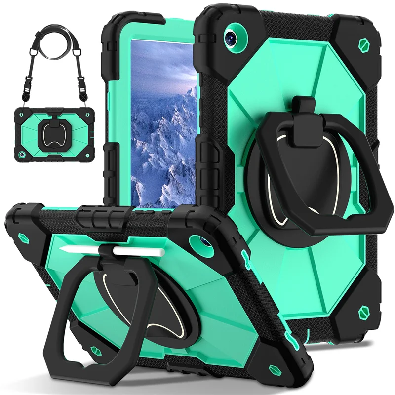 Capa de Tablet Anel de Mão para Samsung Galaxy Tab Rotação 360 a9 8.7 Case a8 10.5 s7 s8 11 Plus 12.4 2023