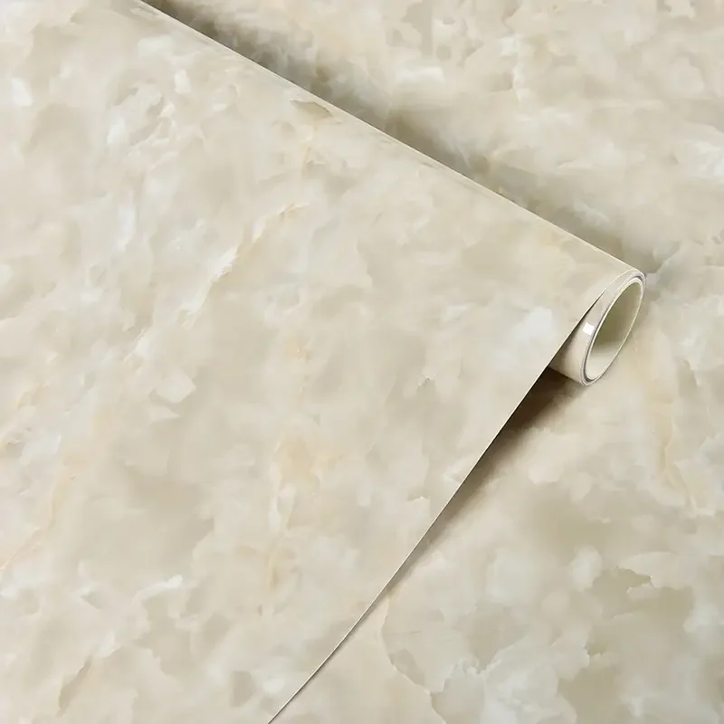 Marble Wallpaper, Oil-proof Heat-resistant Self Adhesive Wallpaper For Kitchen, Furniture Decor, Luxury Champagne White 6