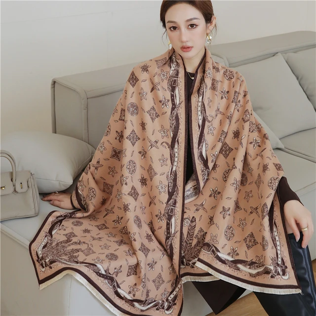 Luxury Brand Winter Cashmere Scarf for Women Fashion Warm Shawls