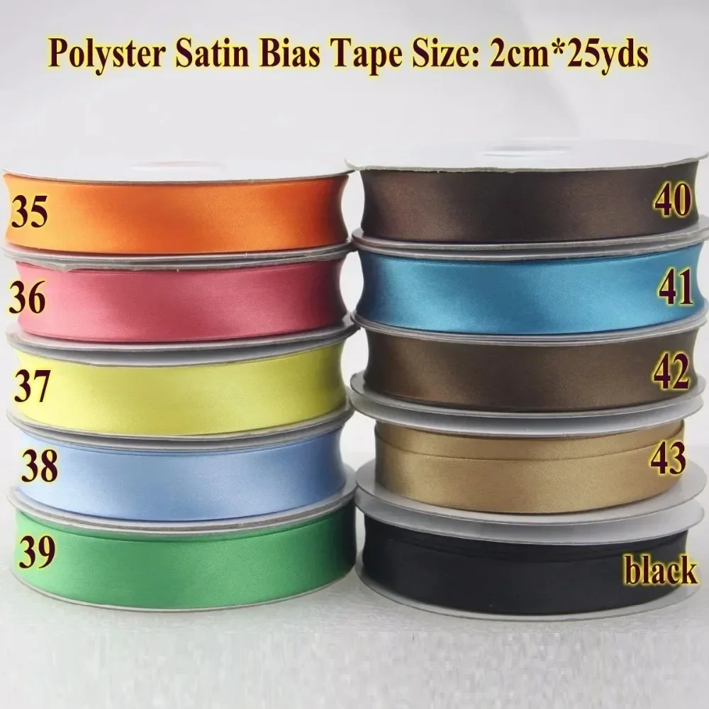 Polyester Satin Bias Binding Tape bias ribbon size:20mm 3/4" *25yds fold tape for DIY sewing garment accessories satin ribbons ribbon supplies satin ribbon sewing ribbon polyester ribbon fabric craft supplies