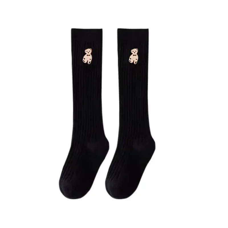 1 Pair Kids Sock Cartoon Bear Knee High Sock for Toddler Girl Spring Autumn Thin Cotton Calf cartoon socks cotton knee socks knee length socks over the calf socks