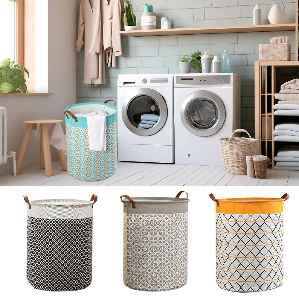

Складная корзина для прачечной портативная с ручкой из хлопчатобумажной ткани ведро для белья Водонепроницаемая корзина для белья для дома