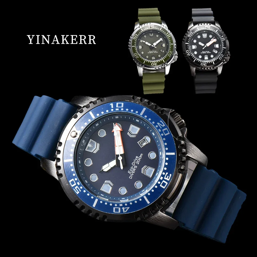 

YINAKERR Top Luxury Brand Quartz Watches for Men Clock Silicone Band Metal Case Three Stitches Gift relojes para hombre
