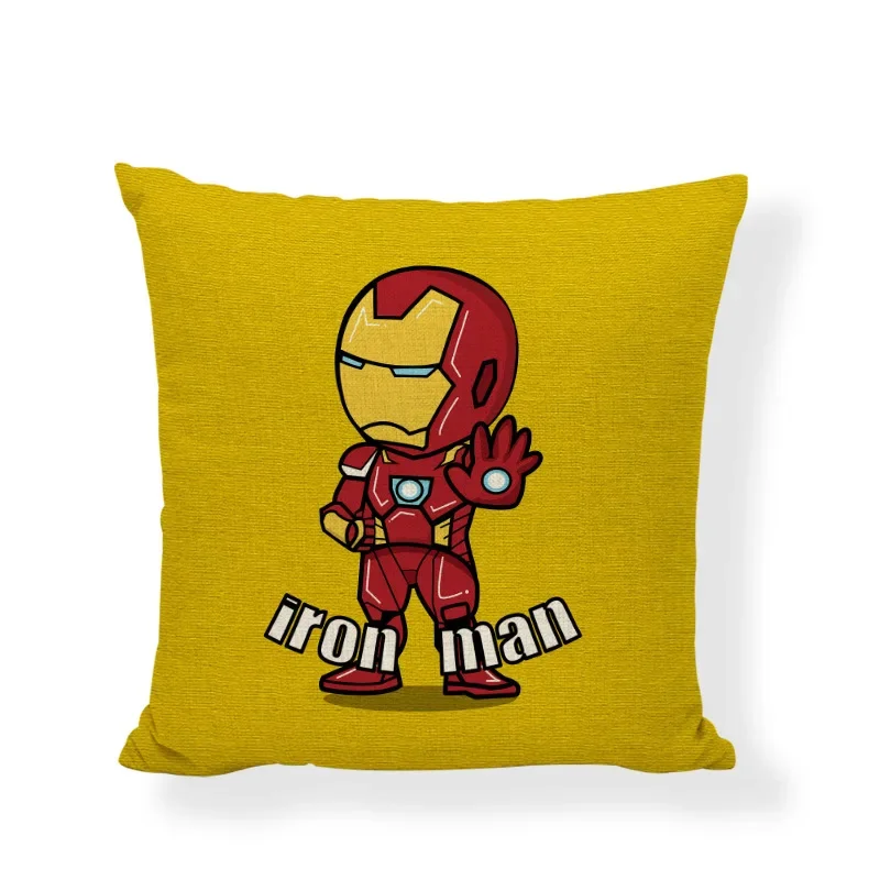 Cushion Cover Pillow Case Cover 45*45 Disney Marvel Superhero Spiderman Ironman Hulk Wolverine Captain Avengers Cars Home Indoor Silk Pillowcases