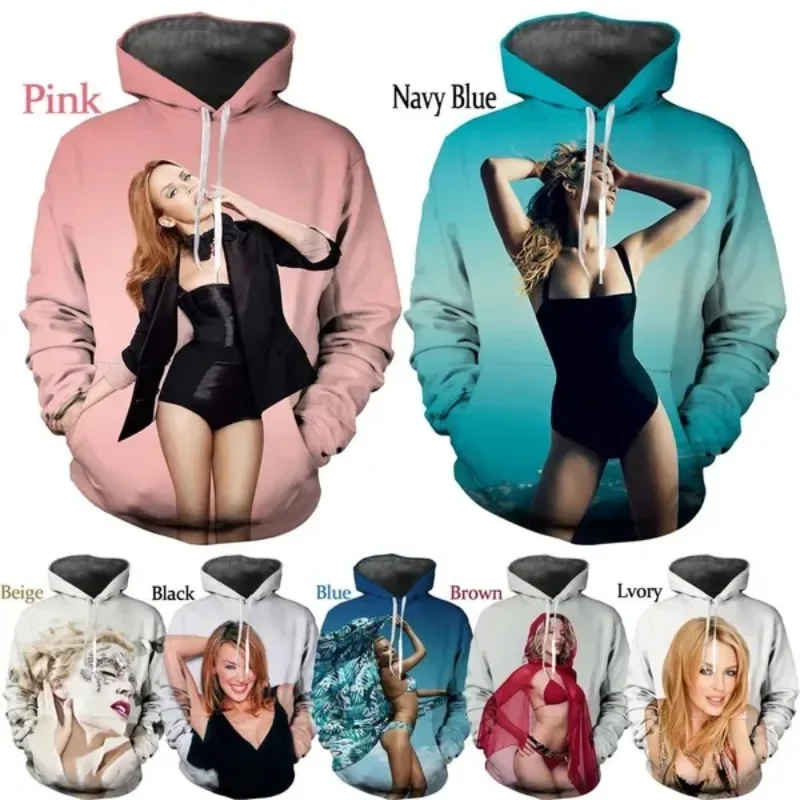 

Hot selling Kylie Minogue Hoodie Print 3D Oversized Sweater Casual Men's and Women's Street Sweatshirt Cosplay Men's Clothing