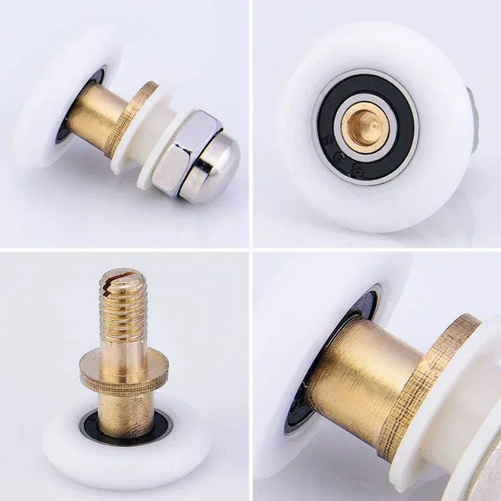 4PCS 20/23/25/27/28mm Diameter Shower Glass Sliding Door Hanging Wheel Roller Bathroom Sliding Cabinet Eccentric Pulleys