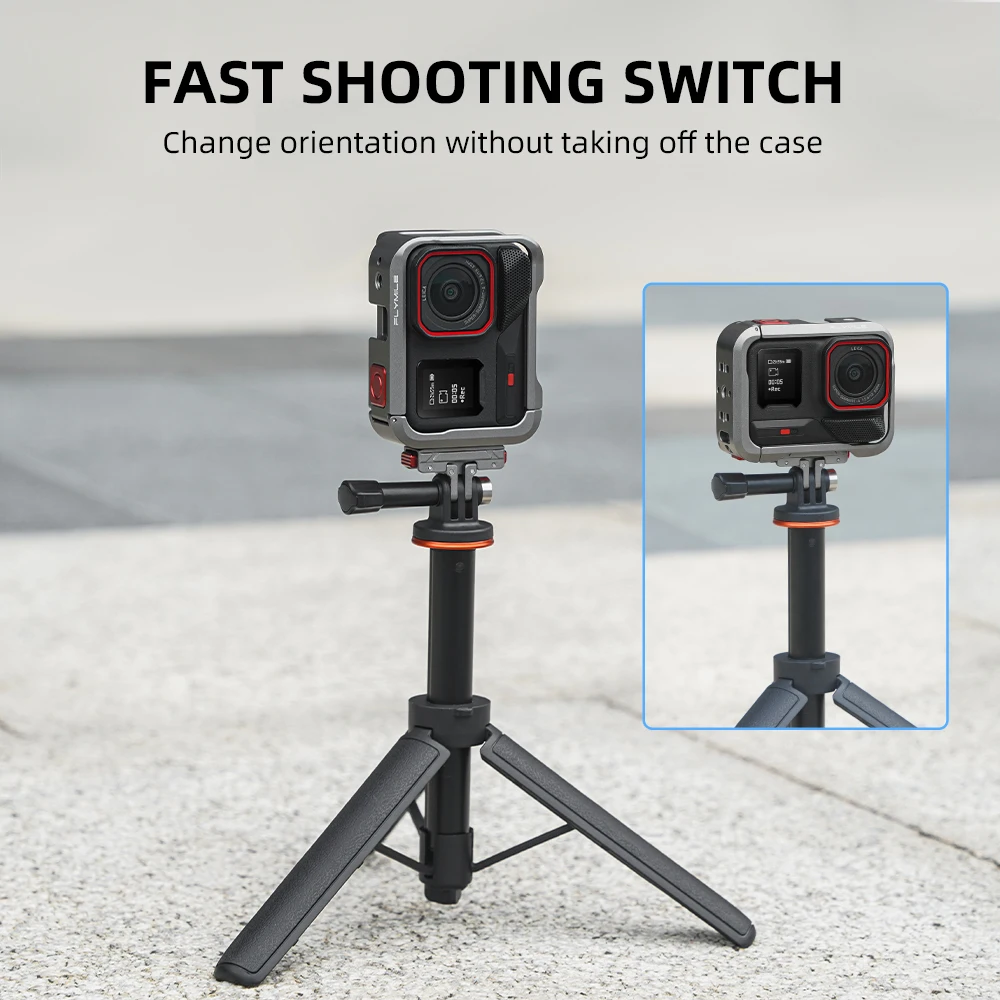Flymile Cage Metall-Schutzhülle für Insta360 Ace Pro/Pro 2, Zubehör, Rahmenkäfig, Kaltschuh, Multifunktions-Erweiterungshalterungen – Detail 9