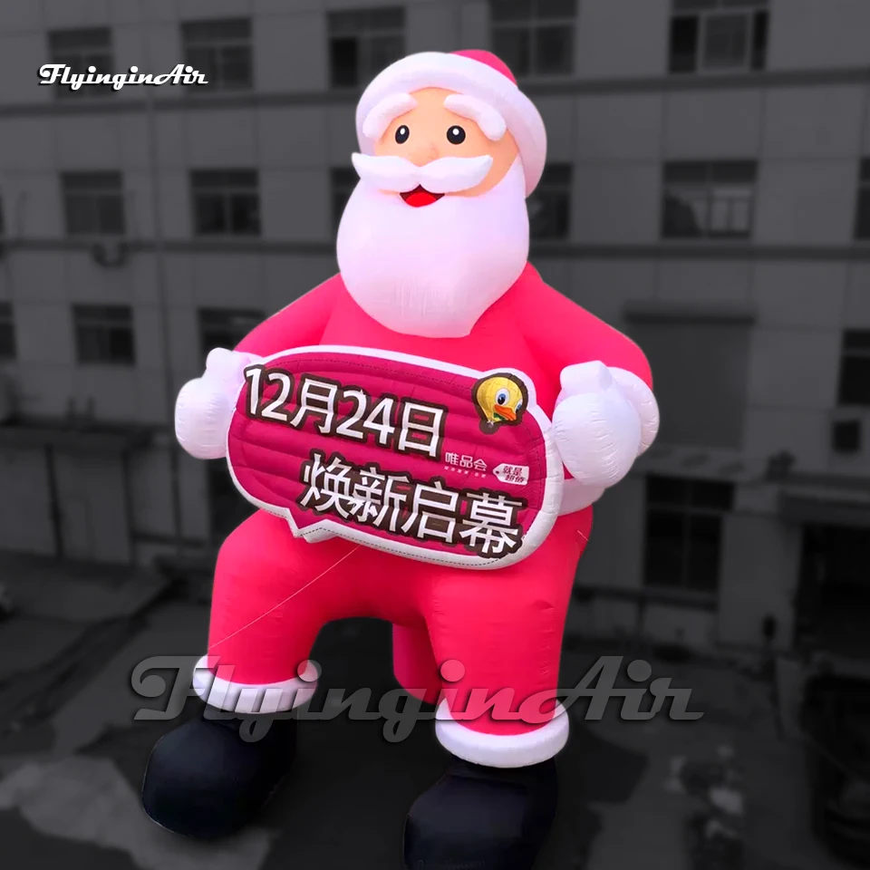 Customized Large Advertising Inflatable Santa Claus Model 6m Red Air