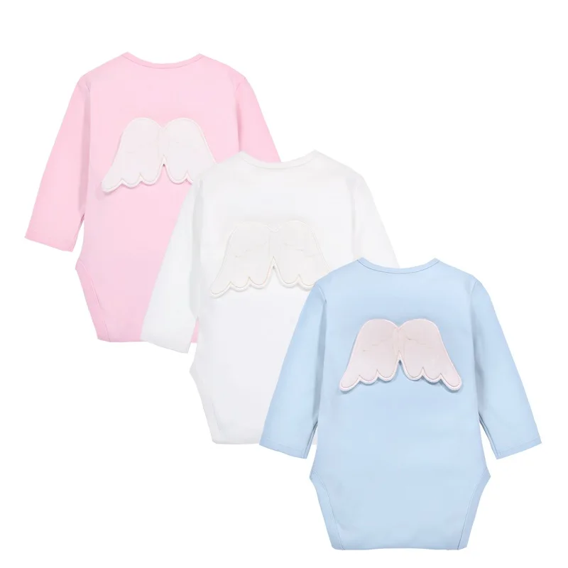 

0-24 Months Baby Boys Girls Long Sleeve Angel Wing Bodysuit Newborn Infant Toddler Rompers Clothes Kids Costume Jumpsuit