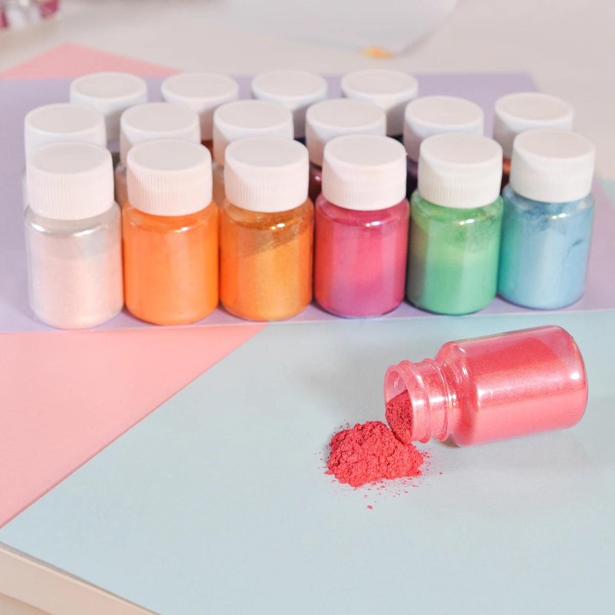 BALTIC DAY - Mica Powder, 100 X 5g Jars Of Mica Powder For Epoxy Resin Set - Epoxy Resin Color Pigment Powder - Pigments For Soap Making, Slime, Nails