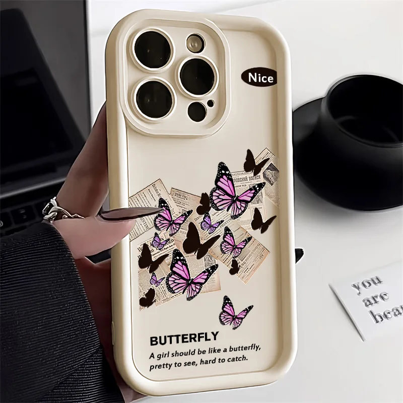 Custodia Per Telefono Ins Retro Butterfly Per Iphone 11 Pro Max Custodie Per Iphone 14 12 13 15 Pro Max X Xr Xs Max 7 8 15 Plus Se 2020 Cover