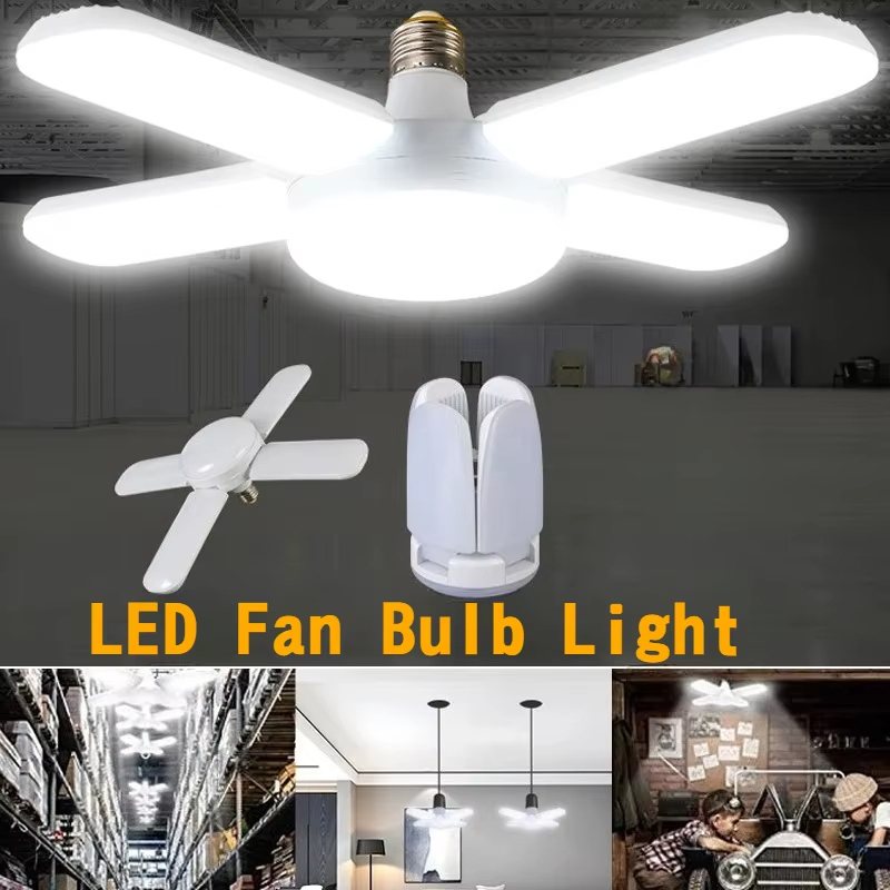  28W Fan Shape LED Bulb E27 LED Lamp Foldable 220V 110V Light Bulbs For Home Living Room Warehouse Garage Ceiling Light 