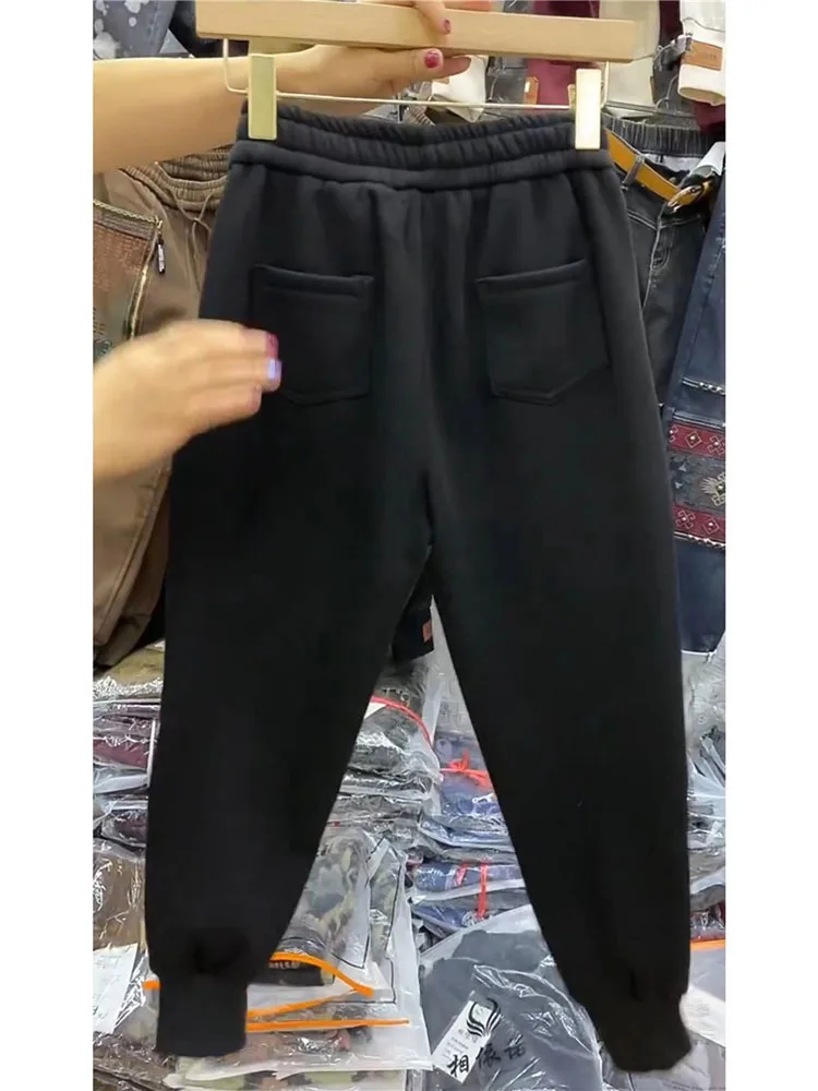 Pantaloni da donna con cuciture colorate autunno inverno Pantaloni casual con stampa leopardata Pantaloni Harem in vita elastica Pantaloni sportivi casual da donna 6