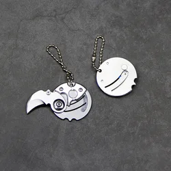 Couteau de survie pliant, Mini pièce de monnaie créative, porte clés pendentif, serrure, couteaux de poche, sécurité en plein air, défense, outils EDC 