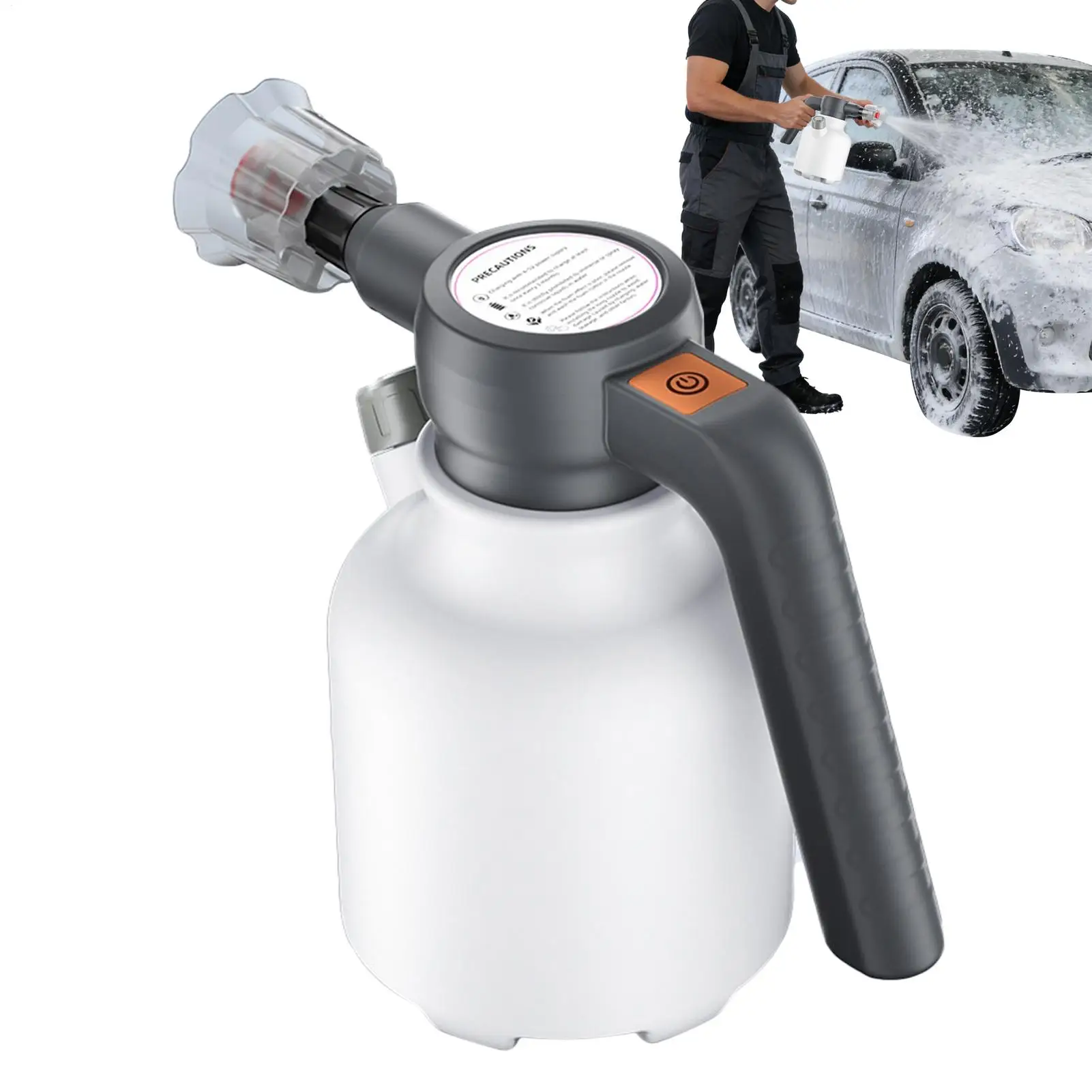 2L 전기 폼 분무기 전기 세차 폼 분무기 자흡식 충전식 가압 물병 분무기 비료..