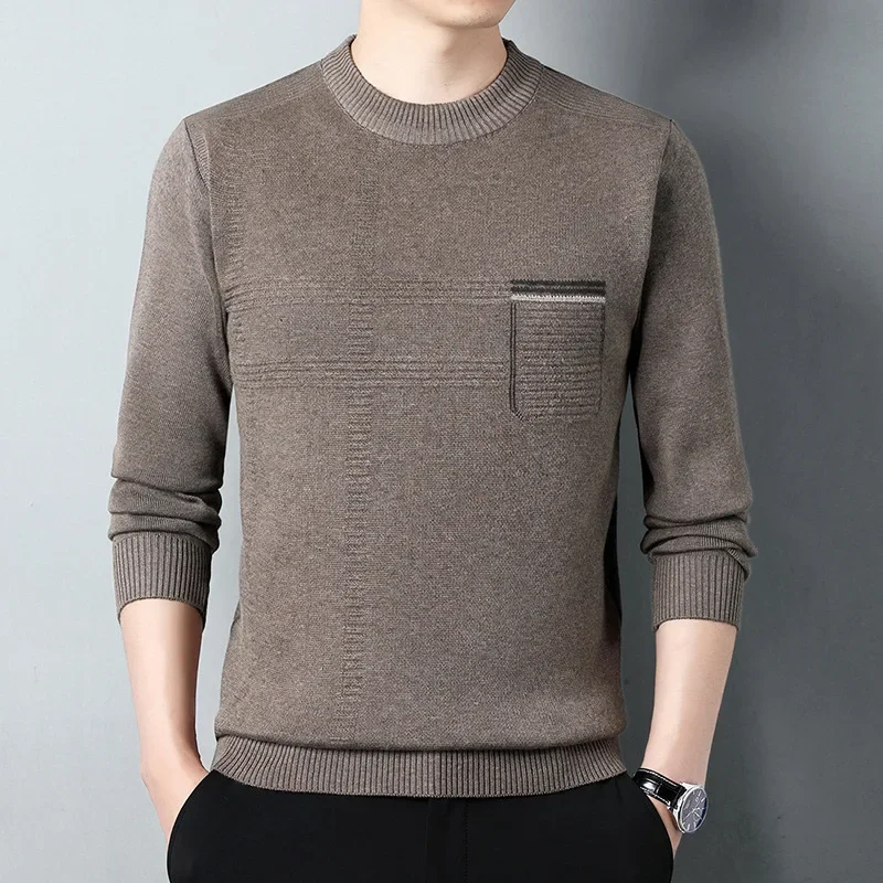 2024 Brand New Men's Sweater Round Neck Men Sweaters Knit Pullovers for Male Youth Slim Knitwear Man Sweater 48 Colors 5