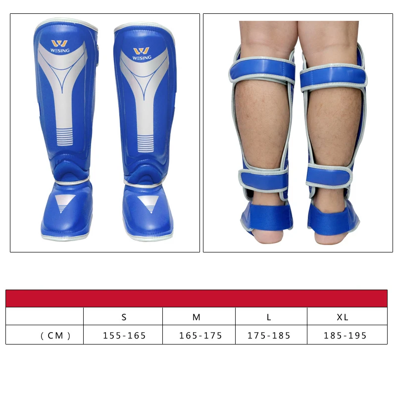 Wesing MMA Muay Thai KickBoxing Shin Guards W/Insteps Leg Pads Protector Sanda Martial Arts Boxer Training Equipment dEO