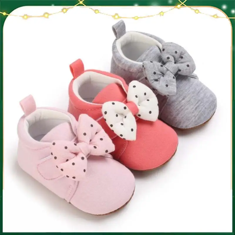 

Baby Shoes Spring Autumn Girls Sneaker Infant Soft Sole First Walker Toddler Bow Knot Newborn Princess Mary Jane Dot Moccasins