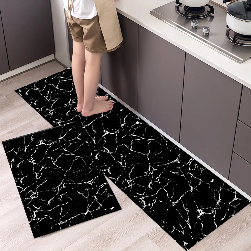 thumbnail image 1 of Alfombra de cocina antideslizante moderna para el hogar, alfombra suave de dibujos animados simple a la moda, alfombra de baño de tira larga, felpudo de entrada lavable y duradero, 1 of 5