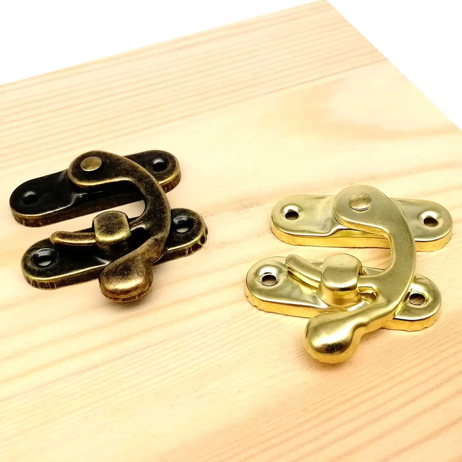 Jewelry Box Hasp Jewelry Chest Gift Wine Wooden Box Case Toggle Latch Leather Bag Handbag Suitcase 3 size color with Screw