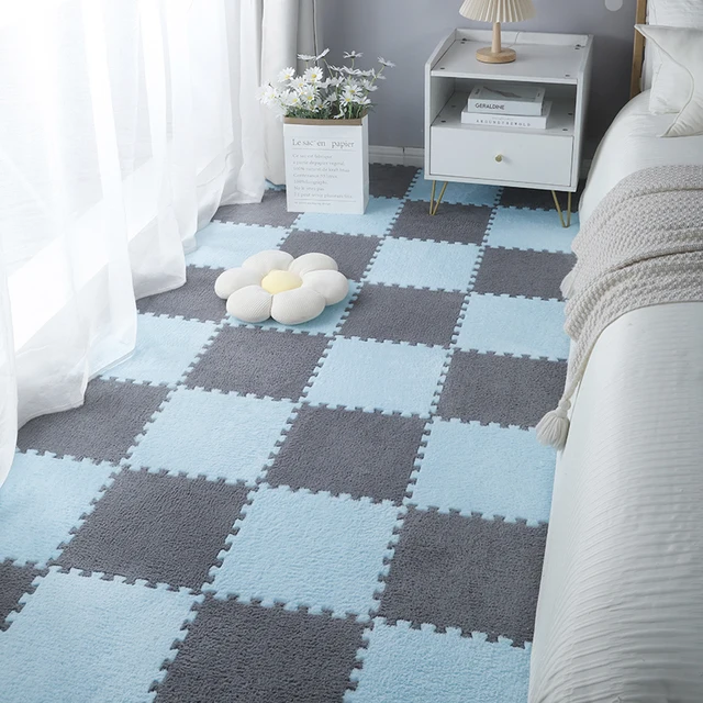 Tapis Puzzle en mousse Eva, en peluche douce, pour enfants, jouets pour bébés, tapis de jeu pour chambre d'enfant, garde au chaud 5