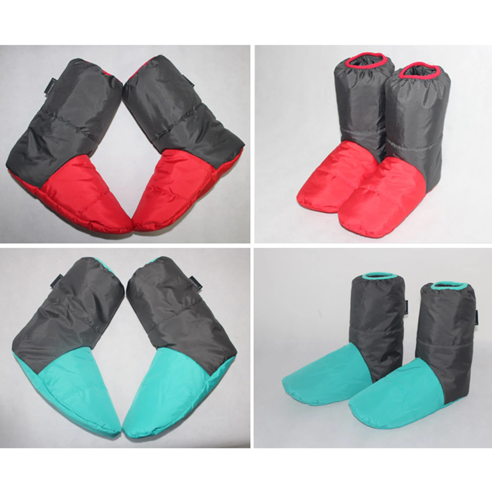 Down Booties Winter Anti Skid Breathable Foot Warmer Cover Slippers for Camping Men Women Bed Sleeping Bag Accessories Snowboard