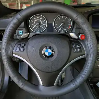 Per BMW E90 325i 330i 335i E87 120i 130i 120d Interni auto Volante Wrap Coprivolante per auto in pelle artificiale