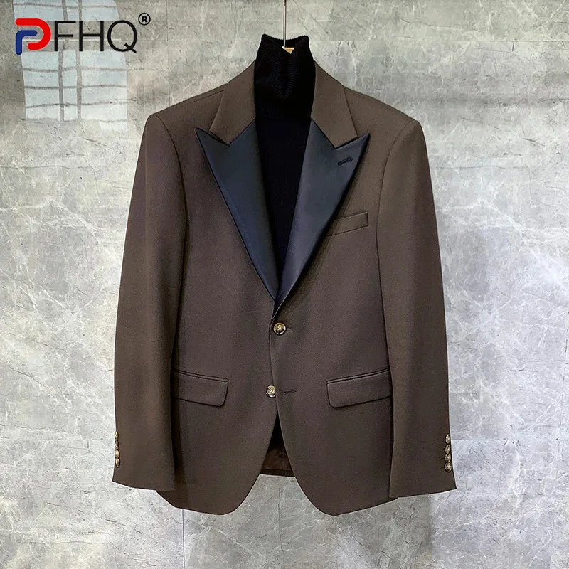 

PFHQ Slim Fit Blazers Men's Business Haute Quality Single Breasted Casual Formal Outdoor Temperament Autumn Suit Jackets 21Z3544