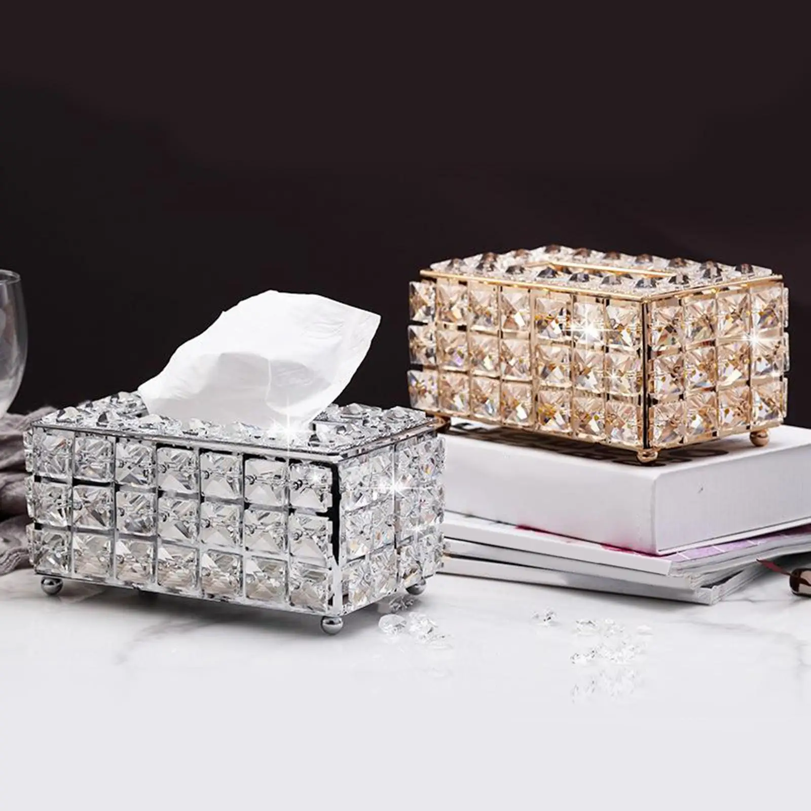 Tissue Box Covers Rectangle Napkin Storage Holder Organizer Vanity 4