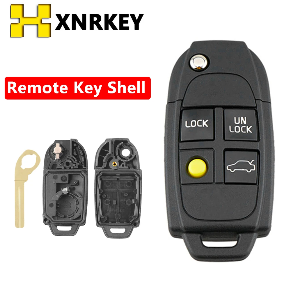 

XNRKEY откидная оболочка ключа дистанционного управления 4 Кнопка для Volvo XC70 XC90 V40 V50 V70 V90 C30 C70 S40 S60 S70 S80 сменный Футляр для ключей