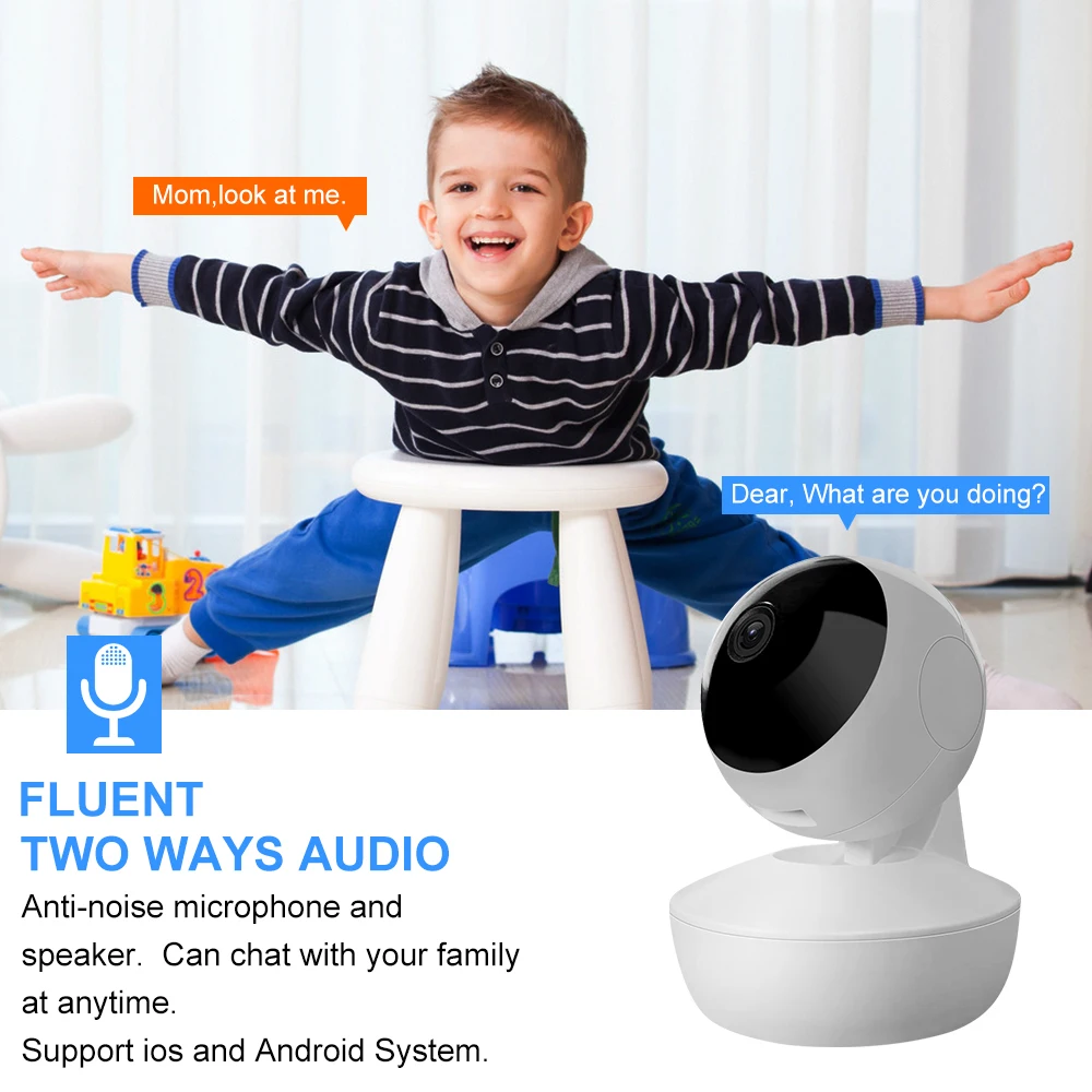 Baby Monitor 3MP WIFI IP Camera Indoor Surveillance Cameras Two Ways Audio Wireless Smart Home CCTV Camera v380 pro 3mp wifi indoor dome pt cameras smart home security protection wireless indoor camera two ways audio baby monitor