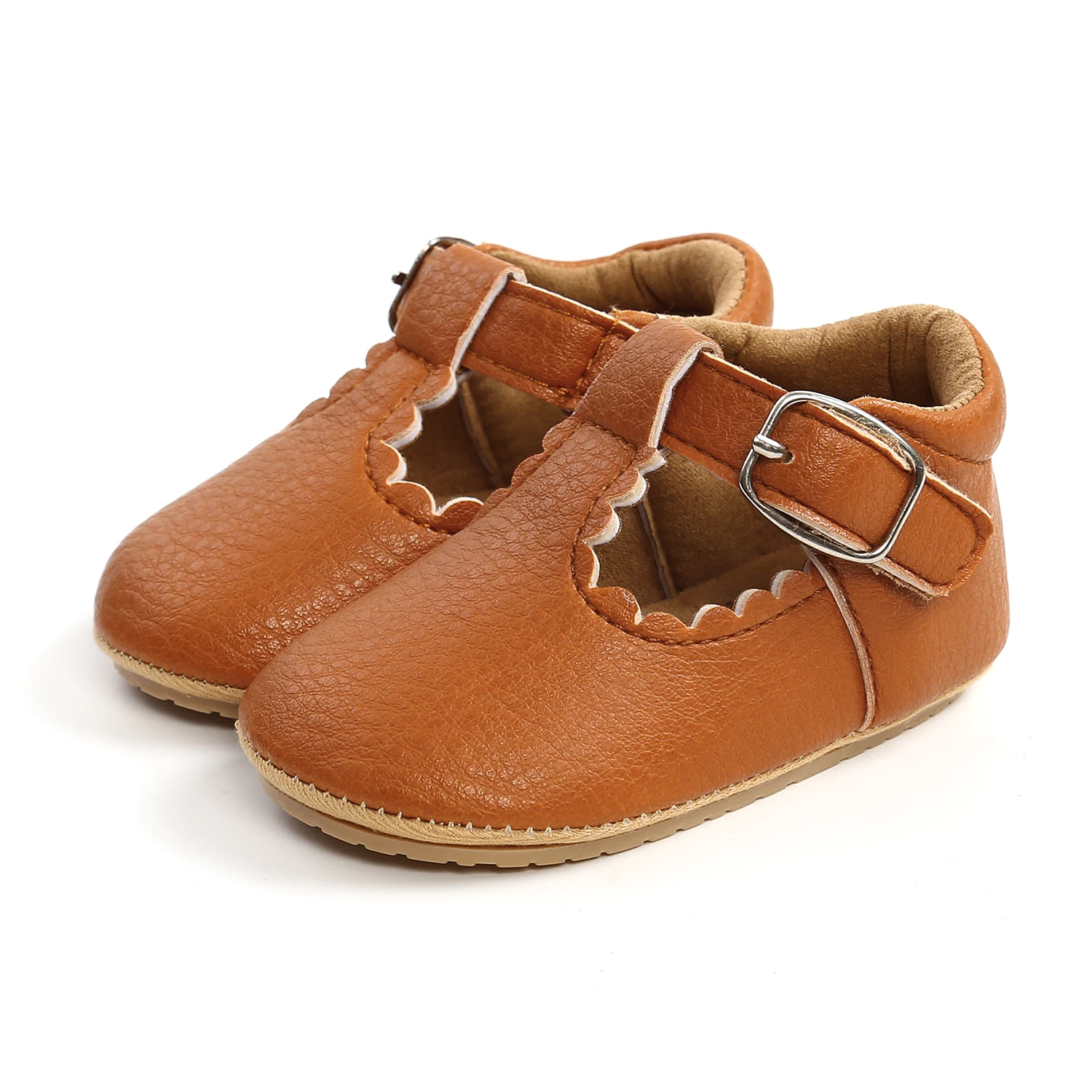 Baby Shoes Infants Girl Anti Slip Leather Shoes Walking Decoration Anti-Slip Ruffle Hem Birthday Gift Sneaker Leopard / Solid 0-18M