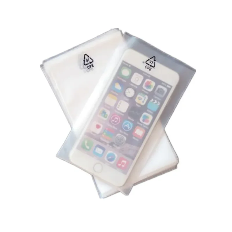 CPE Frosted Flat Pocket Phone Case Electronic Product Plastic Packaging Electronic Component Bag Data Cable Semi Transparent Bag 5