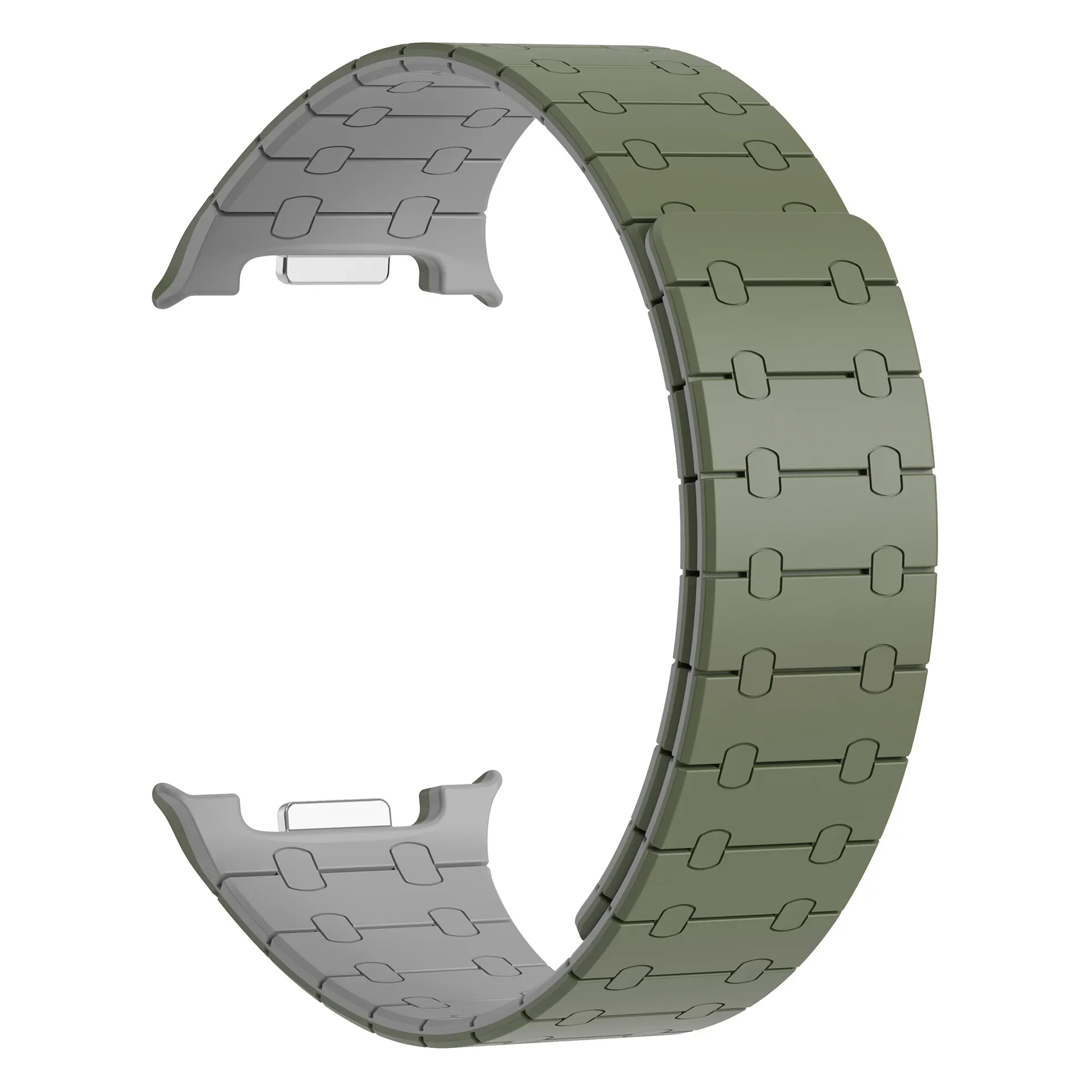 Magnetic Loop Silicone Sport Strap with Curved End Bracelet - No Gaps Design