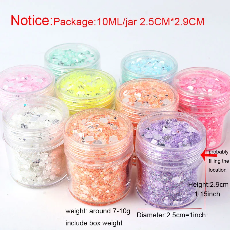 3D mirror silver nail art mermaid glitter hexagon paillette sequins flakes sparkling pigment powder manicure decoration tips