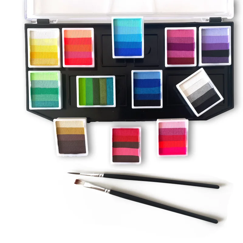 12 Color Face Painting Body Art Makeup With Brush Palette Bride Modeling Role Play Halloween Grimace 2