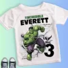 Boy Birthday Hulk Personalize Name Shirt Children 2 3 4 5 6 7 8 Years New Marvel Hulk Birthday Summer White Short Sleeve T-Shirt 1